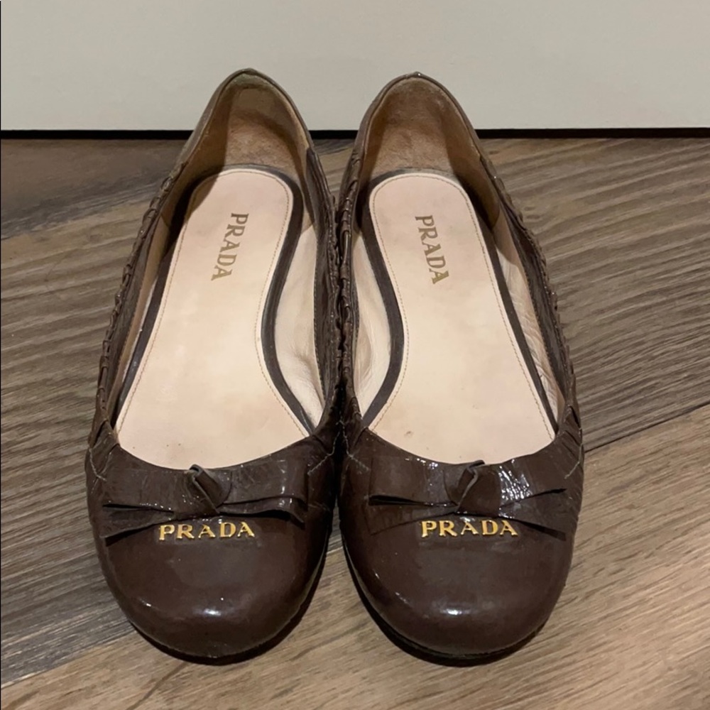 Prada Patent Leather Ballerina Flats